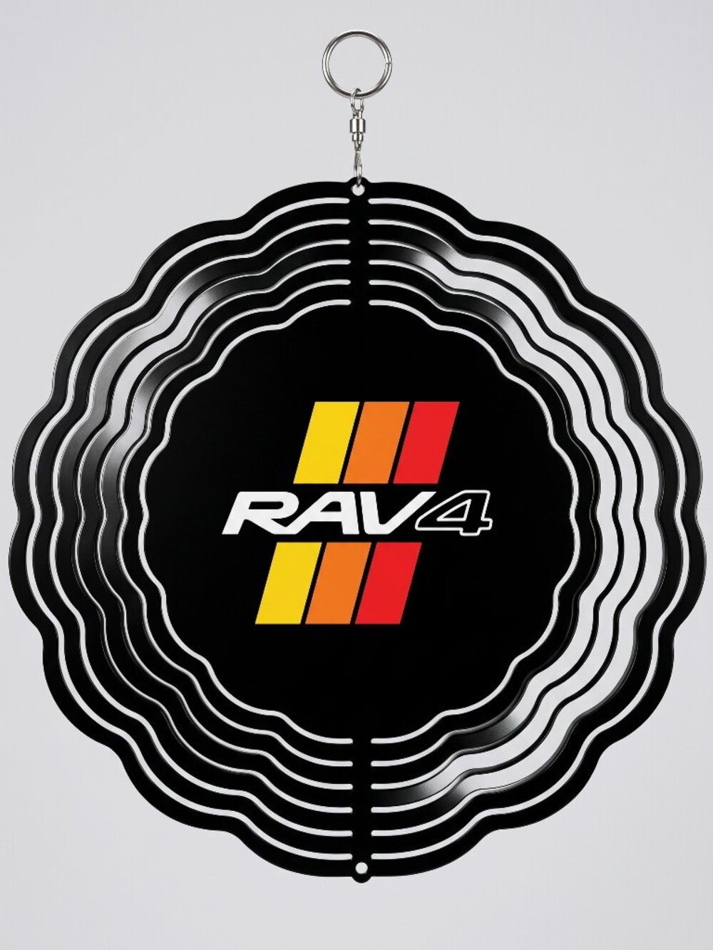 10" Toyota RAV4 Vintage Stripes Kinetic Wind Spinner - Metal Yard Decor